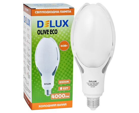 Лампочка Delux OLIVE ECO 40Вт E27 6500K 230В (90023325), зображення 3