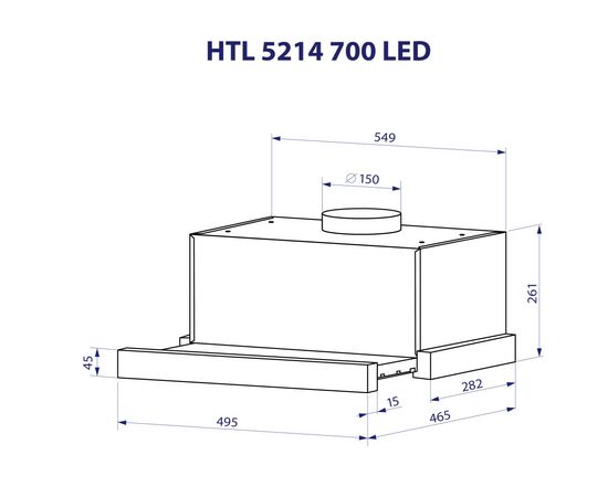Витяжка кухонна Minola HTL 5214 BL 700 LED, зображення 11