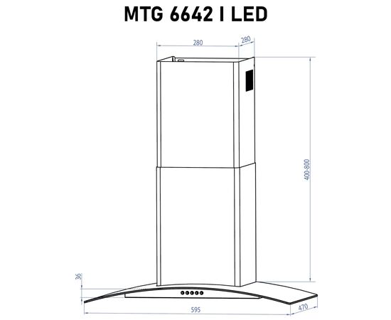 Вытяжка кухонная Minola MTG 6642 I LED, изображение 12
