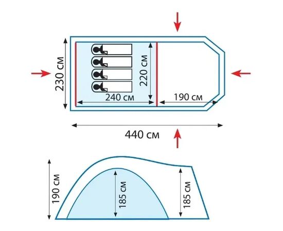 Намет Tramp Anaconda 4 (v2) green (UTRT-078), зображення 12 Намет Tramp Anaconda 4 (v2) green (UTRT-078), зображення 12