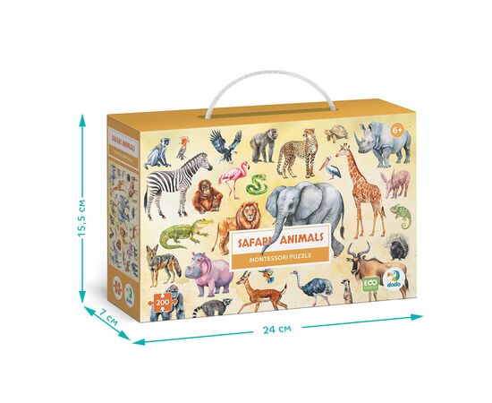 Пазл DoDo Монтессори Животные Сафари, 200 элементов (300628), изображение 4 Пазл DoDo Монтессори Животные Сафари, 200 элементов (300628), изображение 4