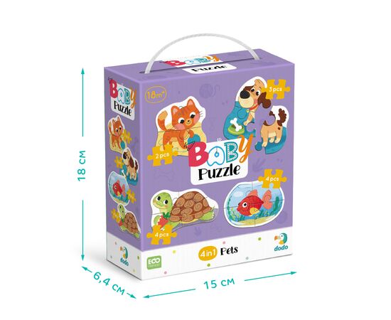 Пазл DoDo 4 в 1 Baby puzzle. Домашние животные (300688), изображение 4 Пазл DoDo 4 в 1 Baby puzzle. Домашние животные (300688), изображение 4
