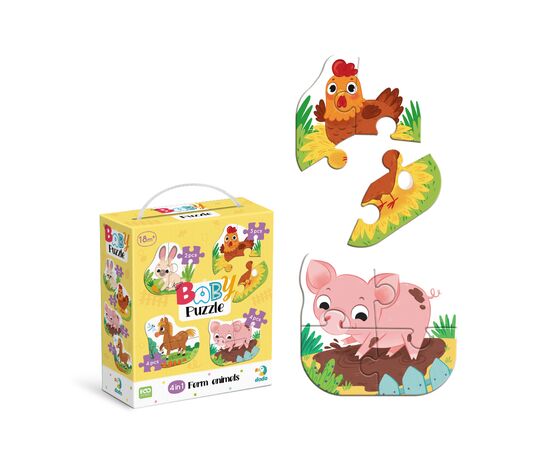 Пазл DoDo 4 в 1 Baby puzzle. Сільські тварини (300686), зображення 2 Пазл DoDo 4 в 1 Baby puzzle. Сільські тварини (300686), зображення 2