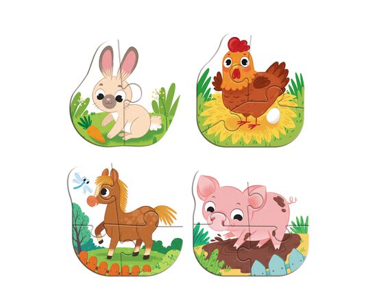 Пазл DoDo 4 в 1 Baby puzzle. Сільські тварини (300686), зображення 3 Пазл DoDo 4 в 1 Baby puzzle. Сільські тварини (300686), зображення 3