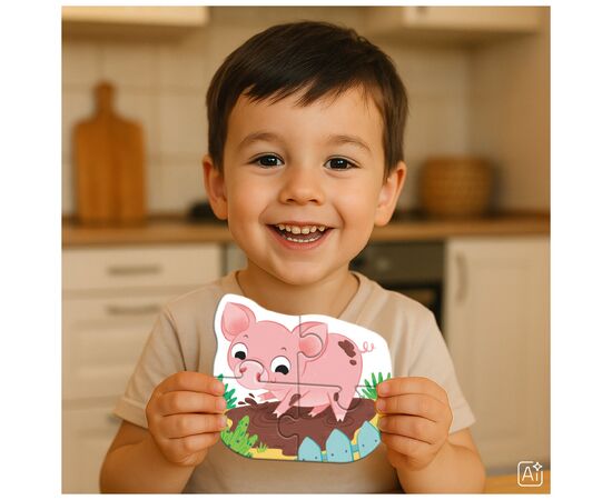 Пазл DoDo 4 в 1 Baby puzzle. Сільські тварини (300686), зображення 6 Пазл DoDo 4 в 1 Baby puzzle. Сільські тварини (300686), зображення 6