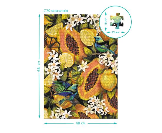 Пазл DoDo Easy-XL Ботаніка. Тропічні фрукти (300616), зображення 5 Пазл DoDo Easy-XL Ботаніка. Тропічні фрукти (300616), зображення 5