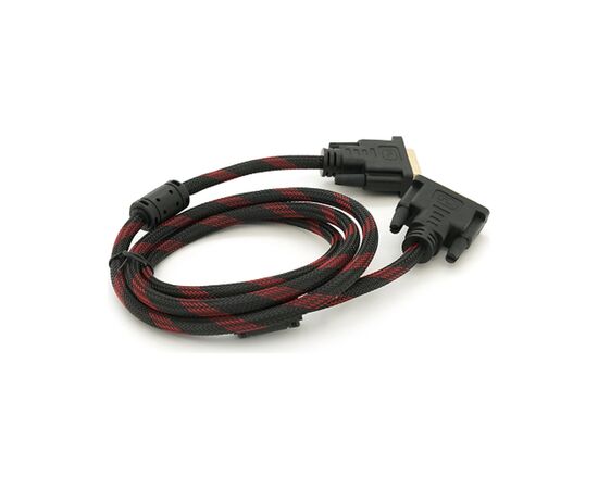 Кабель мультимедійний DVI M to DVI M 1.5m 24+1pin black/red Merlion (YT-DVI(M)/(M)NY/RD-1.5m), зображення 2