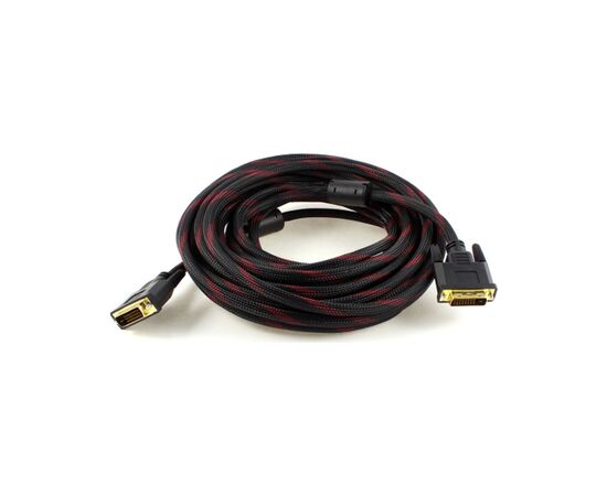 Кабель мультимедійний DVI M to DVI M 5.0m 24+1pin black/red Merlion (YT-DVI(M)/(M)NY/RD-5.0m)