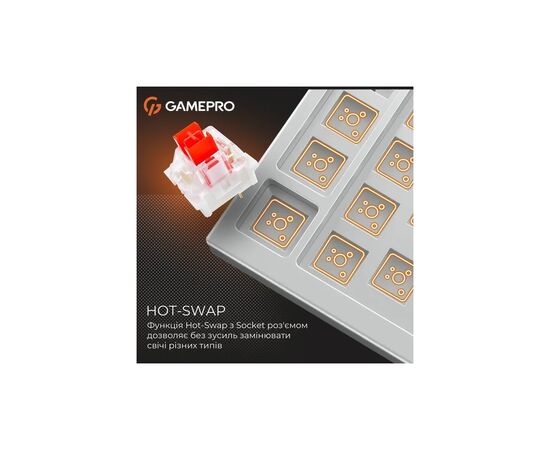 Клавіатура GamePro Genesis Infinity MK130BW Outemu Swithes USB White (MK130BW), зображення 9 Клавіатура GamePro Genesis Infinity MK130BW Outemu Swithes USB White (MK130BW), зображення 9