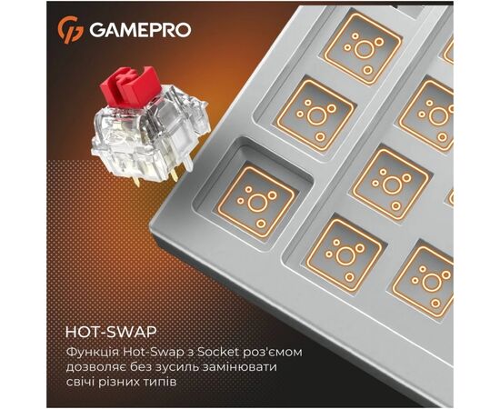 Клавіатура GamePro Genesis Silverlight MK116 USB UA Grey (MK116), зображення 10 Клавіатура GamePro Genesis Silverlight MK116 USB UA Grey (MK116), зображення 10