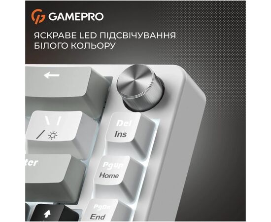 Клавіатура GamePro Genesis Silverlight MK116 USB UA Grey (MK116), зображення 8 Клавіатура GamePro Genesis Silverlight MK116 USB UA Grey (MK116), зображення 8