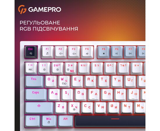 Клавиатура GamePro Genesis Warden MK160BL Outemu Swithes USB White (MK160BL), изображение 6 Клавиатура GamePro Genesis Warden MK160BL Outemu Swithes USB White (MK160BL), изображение 6