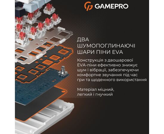 Клавиатура GamePro Genesis Warden MK160BL Outemu Swithes USB White (MK160BL), изображение 8 Клавиатура GamePro Genesis Warden MK160BL Outemu Swithes USB White (MK160BL), изображение 8