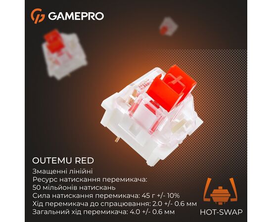 Клавіатура GamePro Genesis Warden MK160P Outemu Swithes USB White-Grey (MK160P), зображення 7 Клавіатура GamePro Genesis Warden MK160P Outemu Swithes USB White-Grey (MK160P), зображення 7