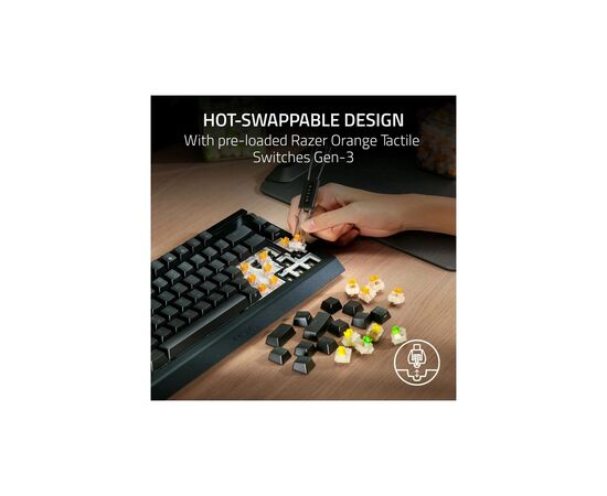 Клавиатура Razer BlackWidow V4 Pro 75 ISO Wireless/Bluetooth/USB UA Black (RZ03-05130300-R3E1), изображение 8 Клавиатура Razer BlackWidow V4 Pro 75 ISO Wireless/Bluetooth/USB UA Black (RZ03-05130300-R3E1), изображение 8