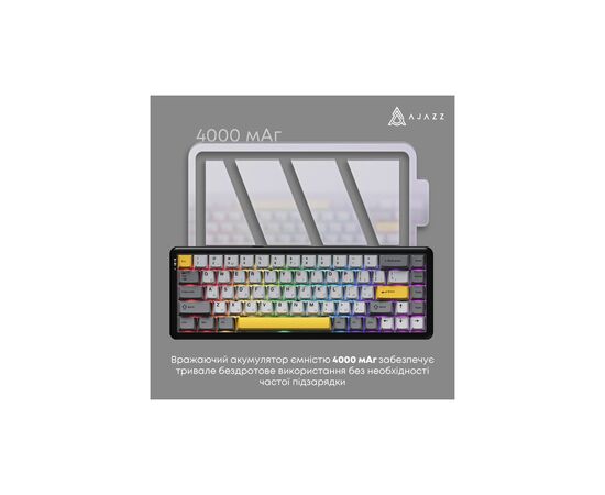 Клавіатура Ajazz AK680 MAX (8+8K) Magnetic Switch RGB Wireless/Bluetooth/USB Black (AK680-M-BGY-A), зображення 6 Клавіатура Ajazz AK680 MAX (8+8K) Magnetic Switch RGB Wireless/Bluetooth/USB Black (AK680-M-BGY-A), зображення 6