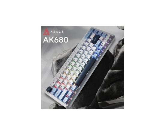 Клавіатура Ajazz AK680 MAX (8+8K) Magnetic Switch RGB Wireless/Bluetooth/USB White (AK680-M-BWD-A), зображення 3 Клавіатура Ajazz AK680 MAX (8+8K) Magnetic Switch RGB Wireless/Bluetooth/USB White (AK680-M-BWD-A), зображення 3