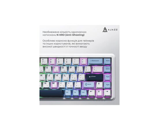 Клавіатура Ajazz AK680 MAX (8+8K) Magnetic Switch RGB Wireless/Bluetooth/USB White (AK680-M-BWD-A), зображення 8 Клавіатура Ajazz AK680 MAX (8+8K) Magnetic Switch RGB Wireless/Bluetooth/USB White (AK680-M-BWD-A), зображення 8