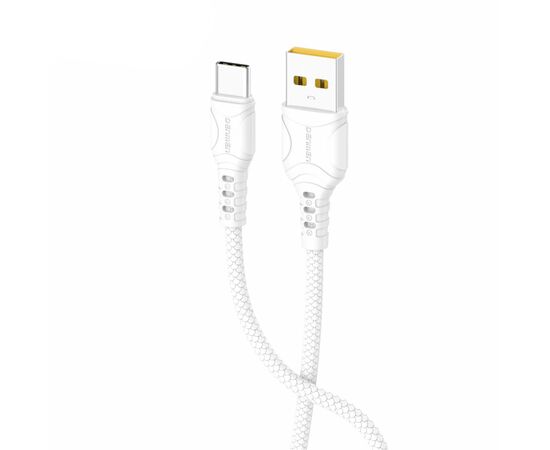 Дата кабель USB 2.0 AM to USB-C 1.0m 2.4A silicone white Denmen (DM-D06T-WH)