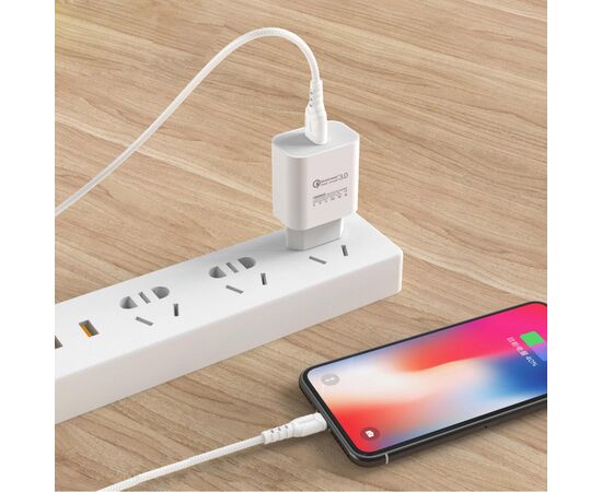 Дата кабель USB 2.0 AM to Micro 5P 1.0m 2.4A silicone white Denmen (DM-D06V-WH), зображення 3 Дата кабель USB 2.0 AM to Micro 5P 1.0m 2.4A silicone white Denmen (DM-D06V-WH), зображення 3