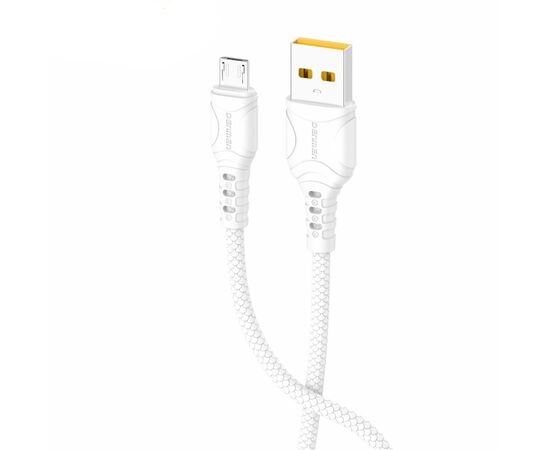 Дата кабель USB 2.0 AM to Micro 5P 1.0m 2.4A silicone white Denmen (DM-D06V-WH)