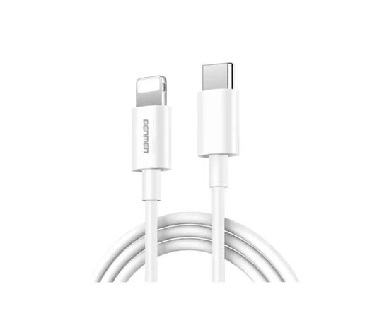 Дата кабель USB-C to Lightning 1.0m PD18W white Denmen (DM-D10L-WH)