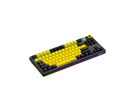 Клавиатура Lorgar KBP70TKLW Wireless TKL Mechanical Pro UA Black/Yellow (LRG-KBP70TKLW-YL-US), изображение 3 Клавиатура Lorgar KBP70TKLW Wireless TKL Mechanical Pro UA Black/Yellow (LRG-KBP70TKLW-YL-US), изображение 3