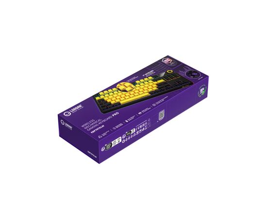 Клавиатура Lorgar KBP70TKLW Wireless TKL Mechanical Pro UA Black/Yellow (LRG-KBP70TKLW-YL-US), изображение 8 Клавиатура Lorgar KBP70TKLW Wireless TKL Mechanical Pro UA Black/Yellow (LRG-KBP70TKLW-YL-US), изображение 8