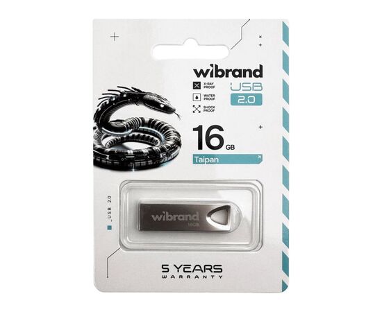 USB флеш накопитель Wibrand 16GB Taipan Silver USB 2.0 (WI2.0/TA16U2S), изображение 3 USB флеш накопитель Wibrand 16GB Taipan Silver USB 2.0 (WI2.0/TA16U2S), изображение 3
