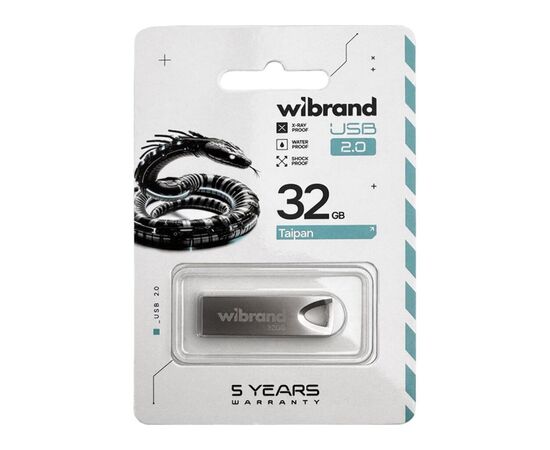 USB флеш накопитель Wibrand 32GB Taipan Silver USB 2.0 (WI2.0/TA32U2S), изображение 3 USB флеш накопитель Wibrand 32GB Taipan Silver USB 2.0 (WI2.0/TA32U2S), изображение 3