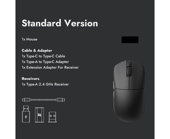 Мышка Lemokey G1 USB-A/USB-C/Wireless 8K Black (G1-A1), изображение 7 Мышка Lemokey G1 USB-A/USB-C/Wireless 8K Black (G1-A1), изображение 7