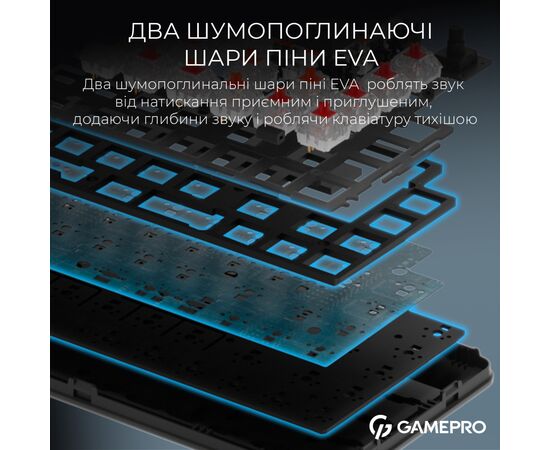 Клавіатура GamePro Asgard Valhalla MK210B Pro 65 RGB Wireless/Bluetooth/USB Black (MK210B Pro), зображення 10 Клавіатура GamePro Asgard Valhalla MK210B Pro 65 RGB Wireless/Bluetooth/USB Black (MK210B Pro), зображення 10