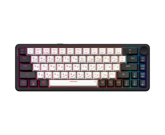 Клавіатура GamePro Asgard Valhalla MK210B Pro 65 RGB Wireless/Bluetooth/USB Black (MK210B Pro), зображення 2 Клавіатура GamePro Asgard Valhalla MK210B Pro 65 RGB Wireless/Bluetooth/USB Black (MK210B Pro), зображення 2