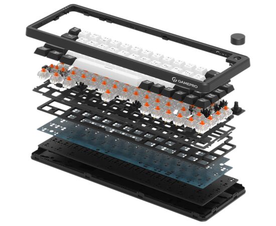 Клавіатура GamePro Asgard Valhalla MK210B Pro 65 RGB Wireless/Bluetooth/USB Black (MK210B Pro), зображення 3 Клавіатура GamePro Asgard Valhalla MK210B Pro 65 RGB Wireless/Bluetooth/USB Black (MK210B Pro), зображення 3