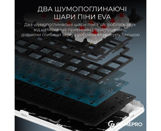 Клавіатура GamePro Asgard Valhalla MK210W Pro 65 RGB Wireless/Bluetooth/USB White (MK210W Pro), зображення 10 Клавіатура GamePro Asgard Valhalla MK210W Pro 65 RGB Wireless/Bluetooth/USB White (MK210W Pro), зображення 10