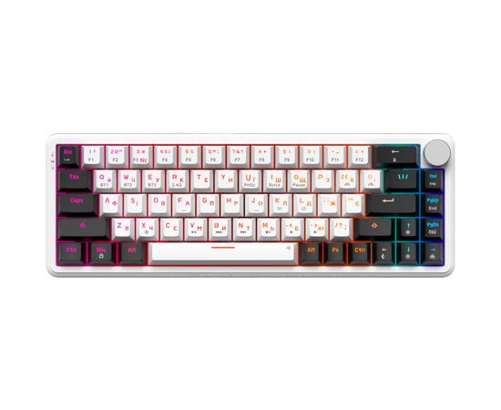 Клавіатура GamePro Asgard Valhalla MK210W Pro 65 RGB Wireless/Bluetooth/USB White (MK210W Pro), зображення 2 Клавіатура GamePro Asgard Valhalla MK210W Pro 65 RGB Wireless/Bluetooth/USB White (MK210W Pro), зображення 2