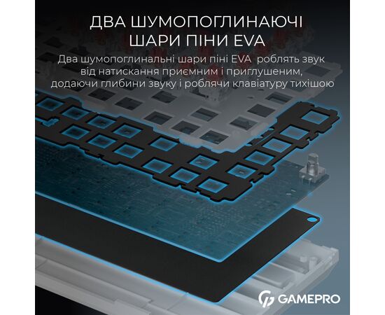 Клавіатура GamePro Asgard Valhalla MK160W Pro 75 RGB Wireless/Bluetooth/USB White (MK160W Pro), зображення 10 Клавіатура GamePro Asgard Valhalla MK160W Pro 75 RGB Wireless/Bluetooth/USB White (MK160W Pro), зображення 10