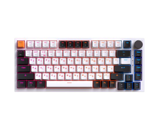 Клавіатура GamePro Asgard Valhalla MK160W Pro 75 RGB Wireless/Bluetooth/USB White (MK160W Pro), зображення 2 Клавіатура GamePro Asgard Valhalla MK160W Pro 75 RGB Wireless/Bluetooth/USB White (MK160W Pro), зображення 2