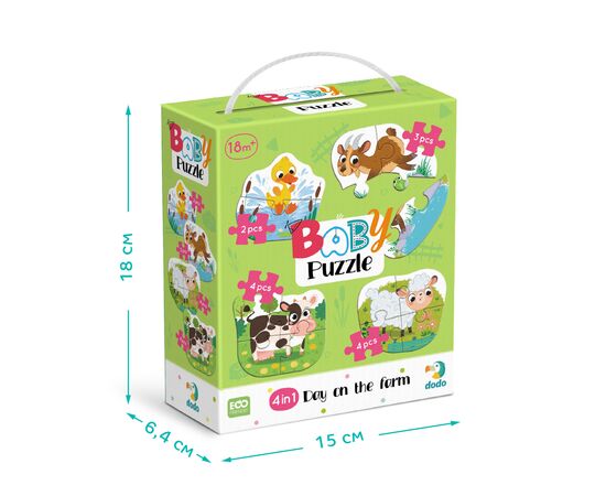 Пазл DoDo 4 в 1 Baby puzzle. День на ферме (300687), изображение 4 Пазл DoDo 4 в 1 Baby puzzle. День на ферме (300687), изображение 4