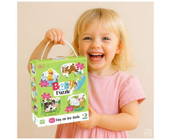 Пазл DoDo 4 в 1 Baby puzzle. День на ферме (300687), изображение 6 Пазл DoDo 4 в 1 Baby puzzle. День на ферме (300687), изображение 6