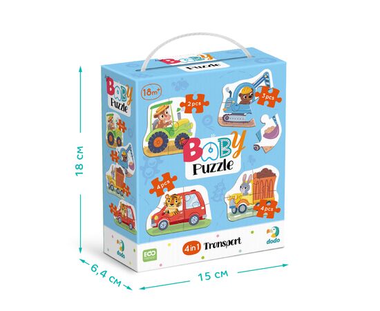 Пазл DoDo 4 в 1 Baby puzzle. Транспорт (300685), изображение 4 Пазл DoDo 4 в 1 Baby puzzle. Транспорт (300685), изображение 4