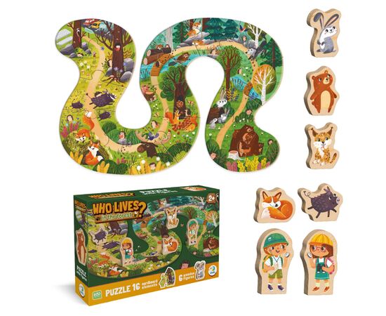 Пазл DoDo Хто живе в лісі? (300608), зображення 2 Пазл DoDo Хто живе в лісі? (300608), зображення 2