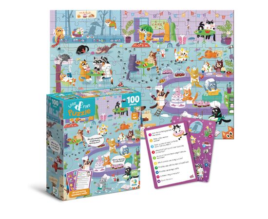 Пазл DoDo Шукай та знаходь Котяче кафе, 100 елементів (300667), зображення 2 Пазл DoDo Шукай та знаходь Котяче кафе, 100 елементів (300667), зображення 2