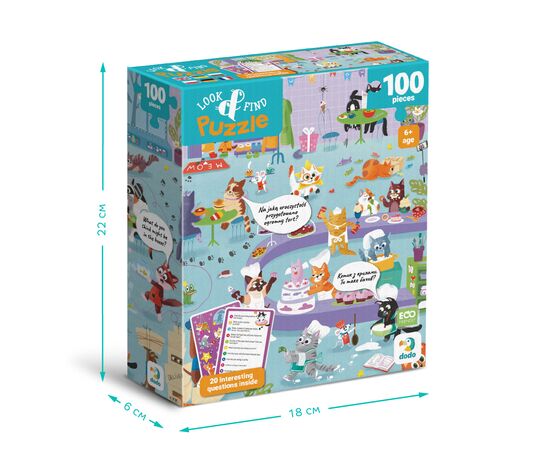 Пазл DoDo Шукай та знаходь Котяче кафе, 100 елементів (300667), зображення 6 Пазл DoDo Шукай та знаходь Котяче кафе, 100 елементів (300667), зображення 6