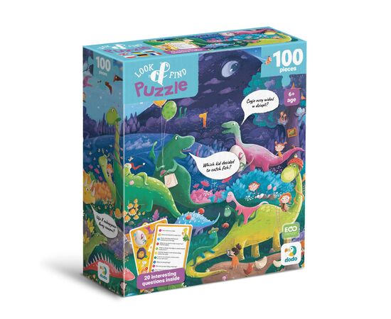 Пазл DoDo Шукай та знаходь Країна динозаврів, 100 елементів (300669)