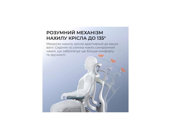 Офисное кресло Sihoo DORO C300 Pro Mesh White (DORO-C300-PRO-M102), изображение 7 Офисное кресло Sihoo DORO C300 Pro Mesh White (DORO-C300-PRO-M102), изображение 7