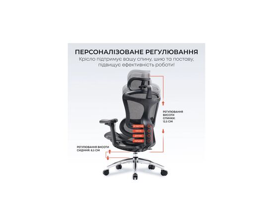 Офисное кресло Sihoo DORO C300L Mesh Black (DORO-C300L-A3-101), изображение 9 Офисное кресло Sihoo DORO C300L Mesh Black (DORO-C300L-A3-101), изображение 9