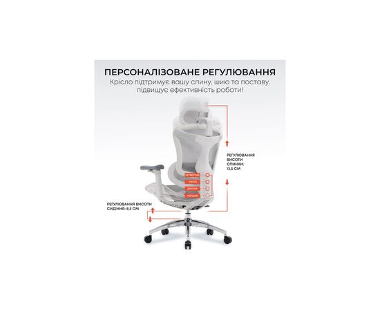 Офисное кресло Sihoo DORO C300L Mesh White (DORO-C300L-A3-102), изображение 7 Офисное кресло Sihoo DORO C300L Mesh White (DORO-C300L-A3-102), изображение 7