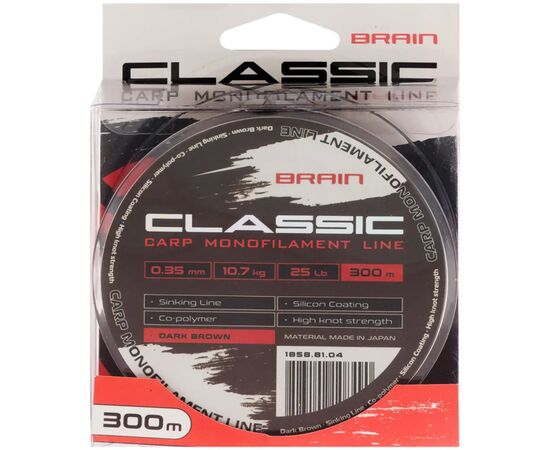 Леска Brain Classic Carp Line (dark brown) 300m 0.35mm 25lb 10.7kg (1858.81.04), изображение 2 Леска Brain Classic Carp Line (dark brown) 300m 0.35mm 25lb 10.7kg (1858.81.04), изображение 2