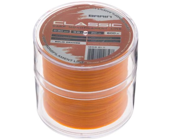 Волосінь Brain Classic Carp Line (solid orange) 600m 0.30mm 20lb 8.8kg (1858.81.11), зображення 2 Волосінь Brain Classic Carp Line (solid orange) 600m 0.30mm 20lb 8.8kg (1858.81.11), зображення 2